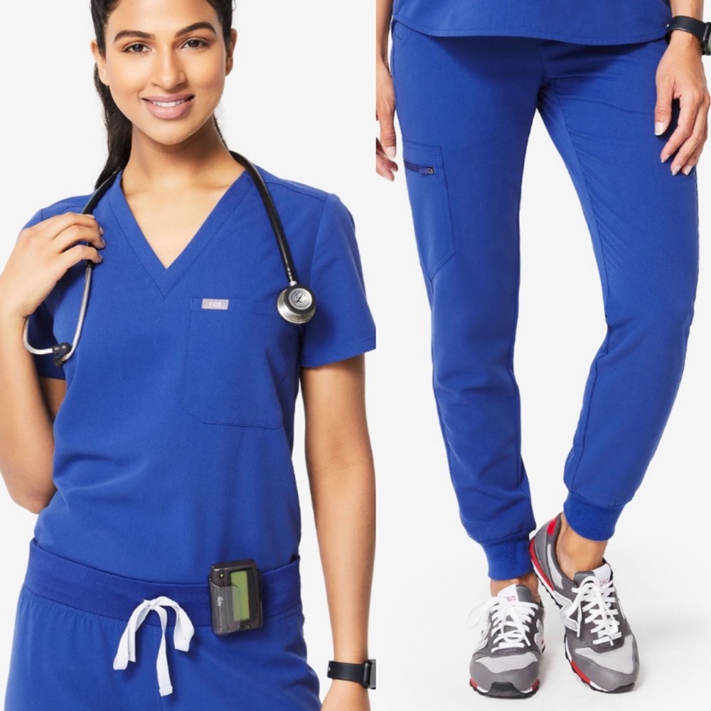 Last Pair Figs Winning Blue Scrub Set